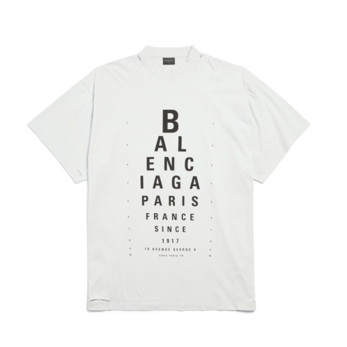 Balenciaga  옵티컬 오버사이즈 티셔츠 화이트