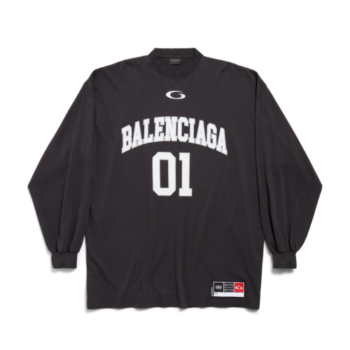 Balenciaga 발렌시아가 바스켓볼 시리즈 - 롱 슬리브 라지 핏 티셔츠 블랙