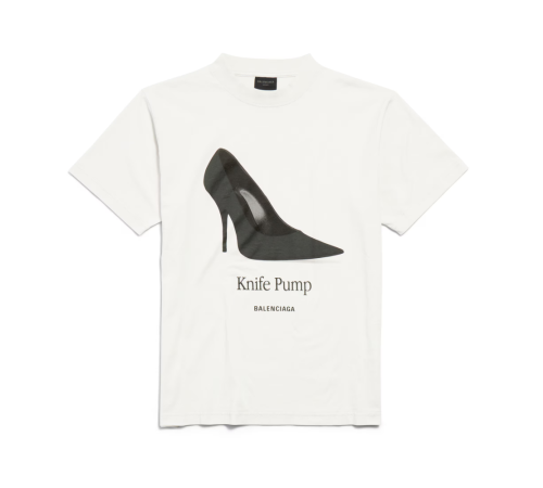 Balenciaga 발렌시아가 나이프 펌프 스몰 핏 티셔츠 더티 화이트