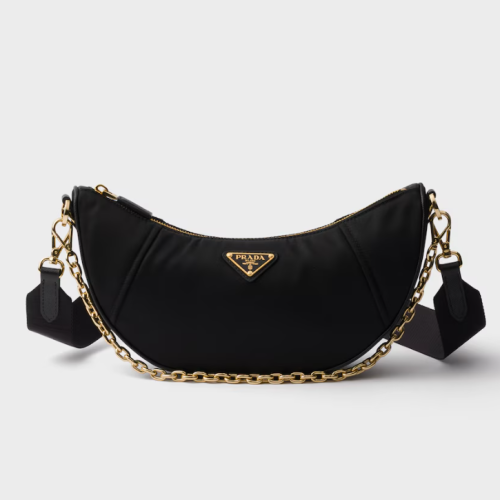 Prada Demi-lune Re-Nylon 숄더 백